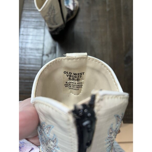 Old West Boots Baby Girl's Snake print Toddler 6D VGC Rodeo Cowgirl Western - Picture 8 of 10